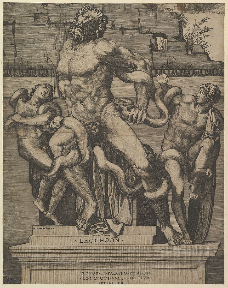 Laocoon, from "Speculum Romanae Magnificentiae", Marco Dente (Italian, Ravenna, active by 1515–died 1527 Rome), Engraving 