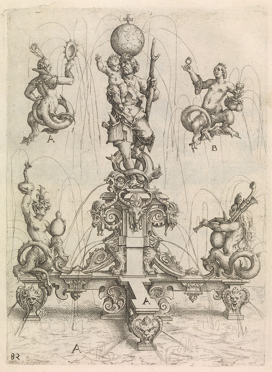 Architectura von Ausstheilung / Symmetria und Proportion der Fünff Seulen, Wendel Dietterlin, the Elder (German, Pfullendorf 1550/51–ca. 1599 Strasbourg), Etching 