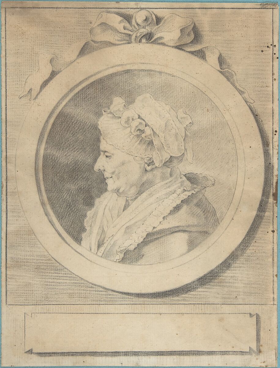 Portrait of an Old Lady Wearing a Cap, Anonymous, French, 18th century, Graphite 
