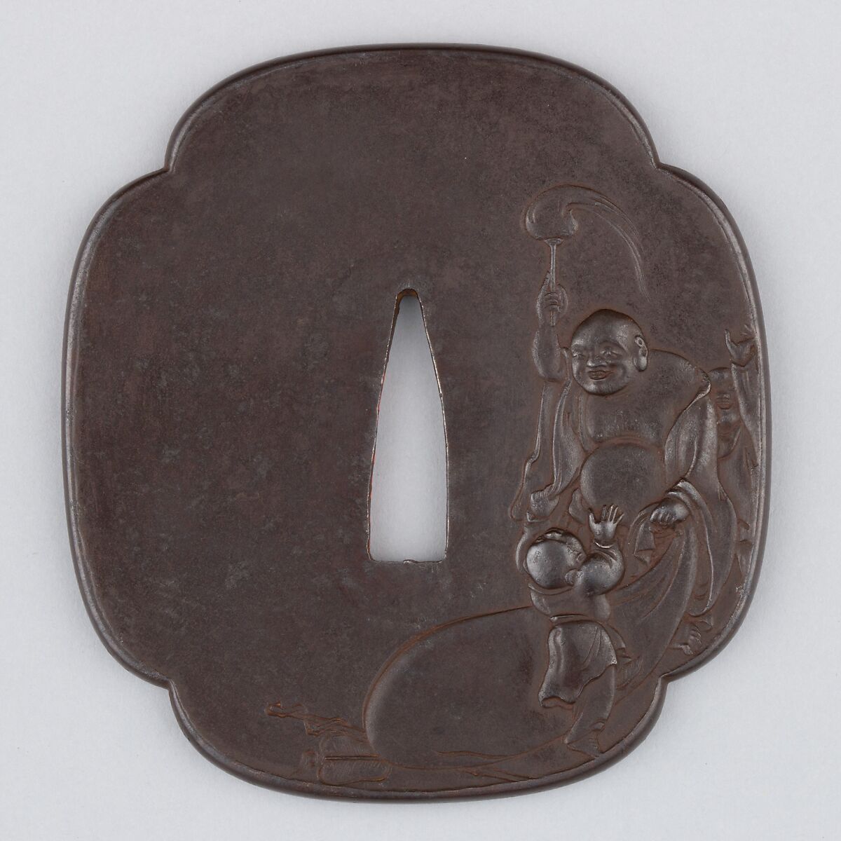 Sword Guard (Tsuba), Iron, gold, copper, Japanese