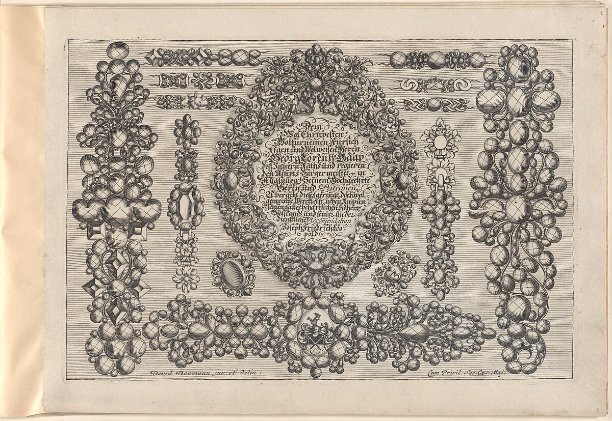 Ein neues Buch von allerhand Gold-Arbeit, auff unterschiedliche Art und Manier sehr wol u. nüzlich zu gebrauchen, Joseph Friedrich Leopold (German, Augsburg 1668–1726 Augsburg), Engraving