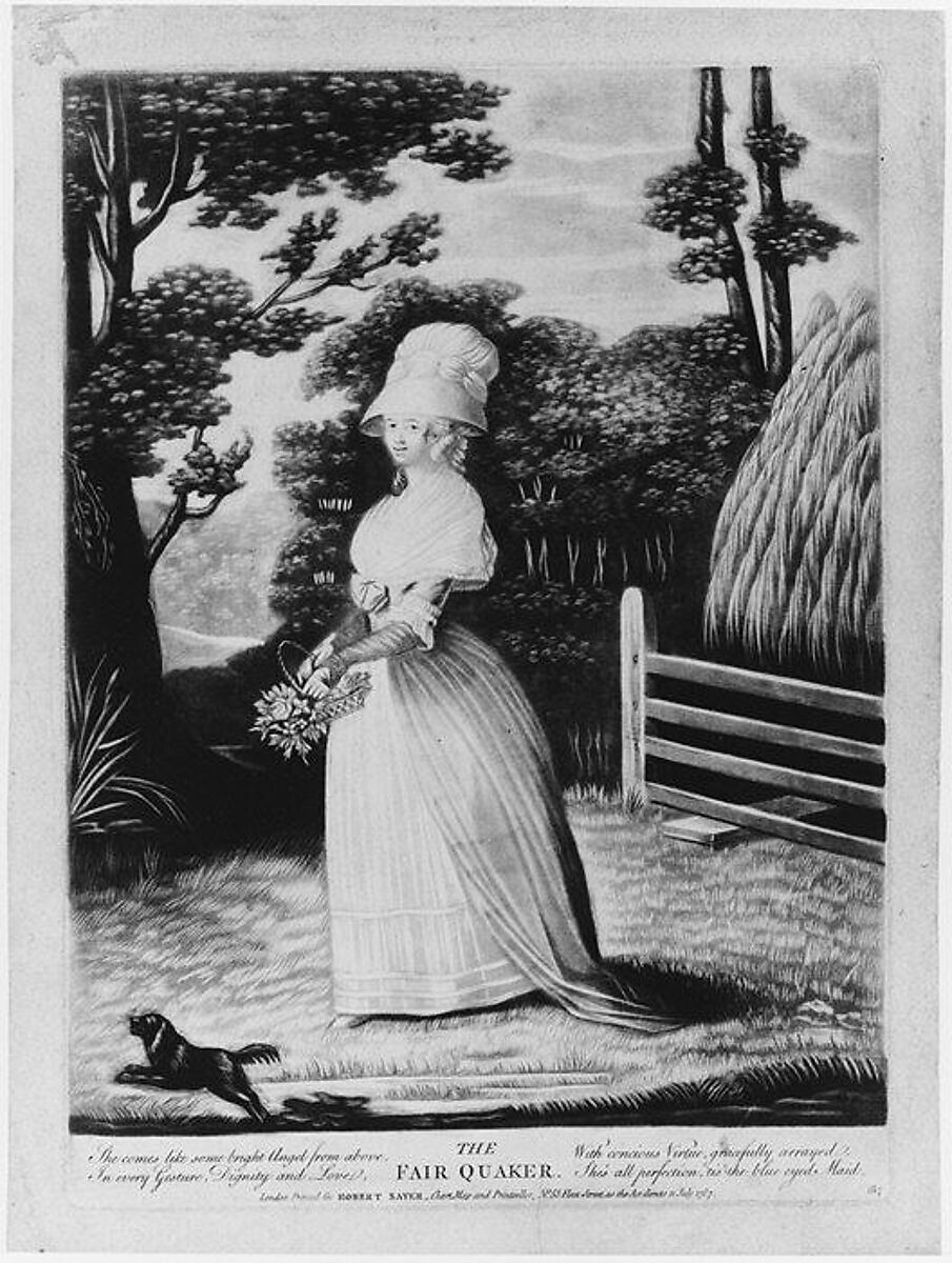 The Fair Quaker, Anonymous, British, 18th century, Mezzotint 