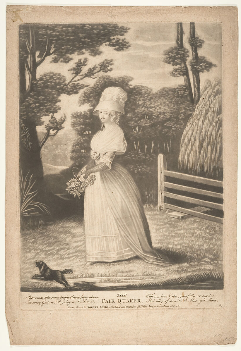 The Fair Quaker, Anonymous, British, 18th century, Mezzotint