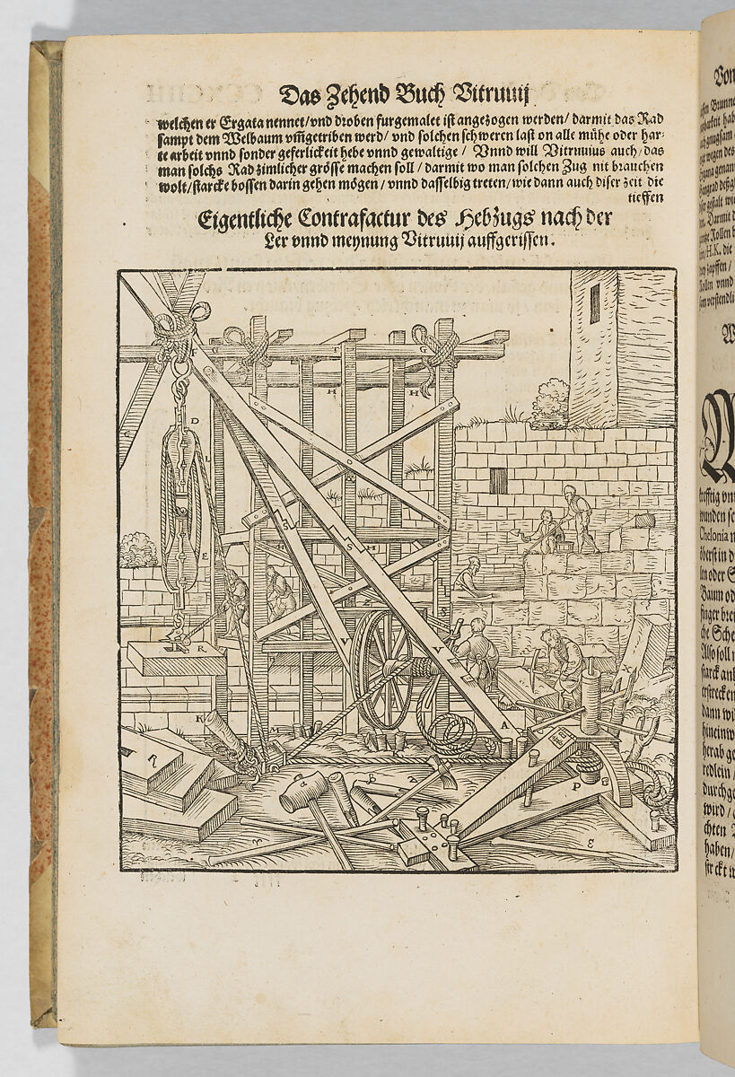 Vitruvius Teutsch nembliuchen des allern namhafftigsten und hocherfarnesten römischen architecti und kunstereichen werck oder bawmeisters, Marci Vitruvij Pollionis zehen bucher von der architectur und künstleichen bawen, Marcus Pollio Vitruvius (Roman, active late 1st century BCE), Printed book with woodcut illustrations