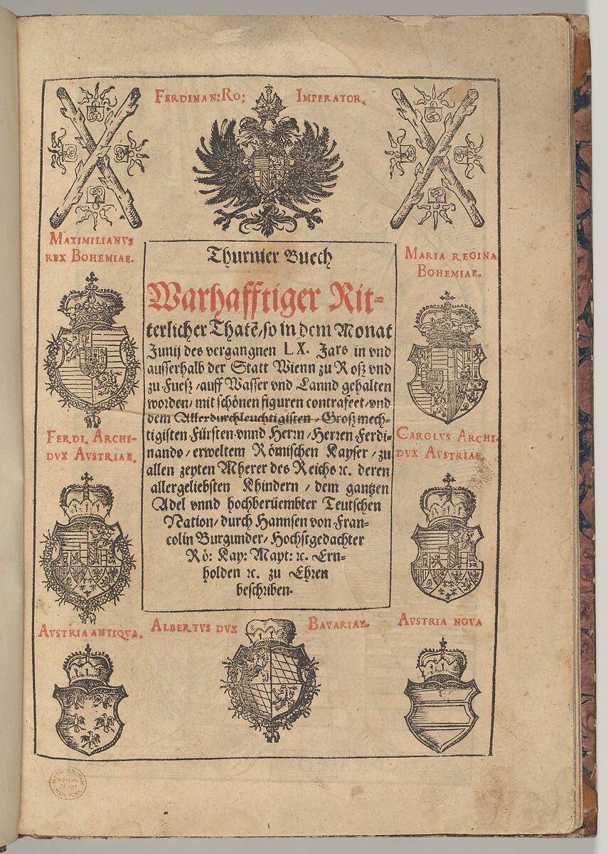 Tournament Book of Knightly Acts (Thurnier Buech Warhafftiger Ritterlicher Thaten), Hanns Lautensack (German, Bamberg (?) ca. 1520–1564/66 Vienna), Etchings, woodcuts and letterpress 