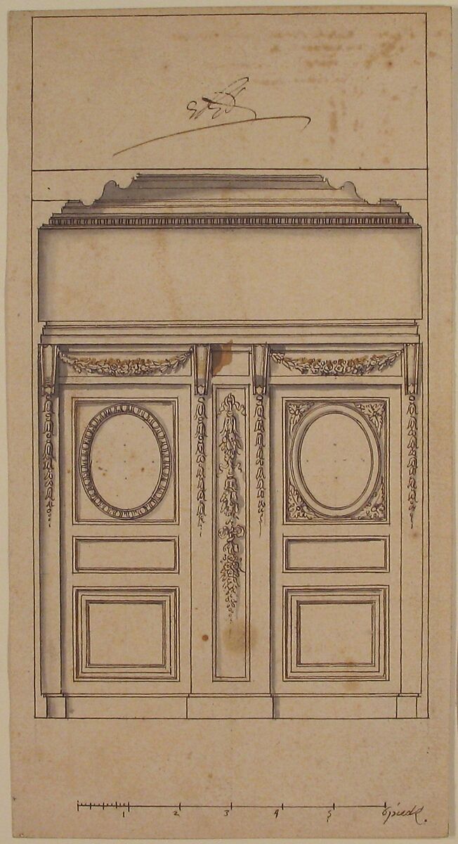 Architectural Drawing, Anonymous, French, 18th century, Pen and brown ink, brush and gray wash