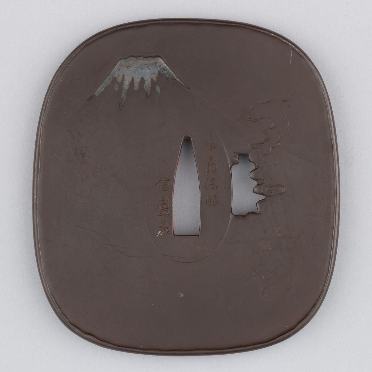 Sword Guard (Tsuba), Iron, gold, silver, copper, Japanese