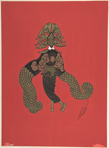 Costume design for "Vent du Nord", Erté (Romain de Tirtoff) (French (born Russia), St. Petersburg 1892–1990 Paris), Gouache and metallic paint. 