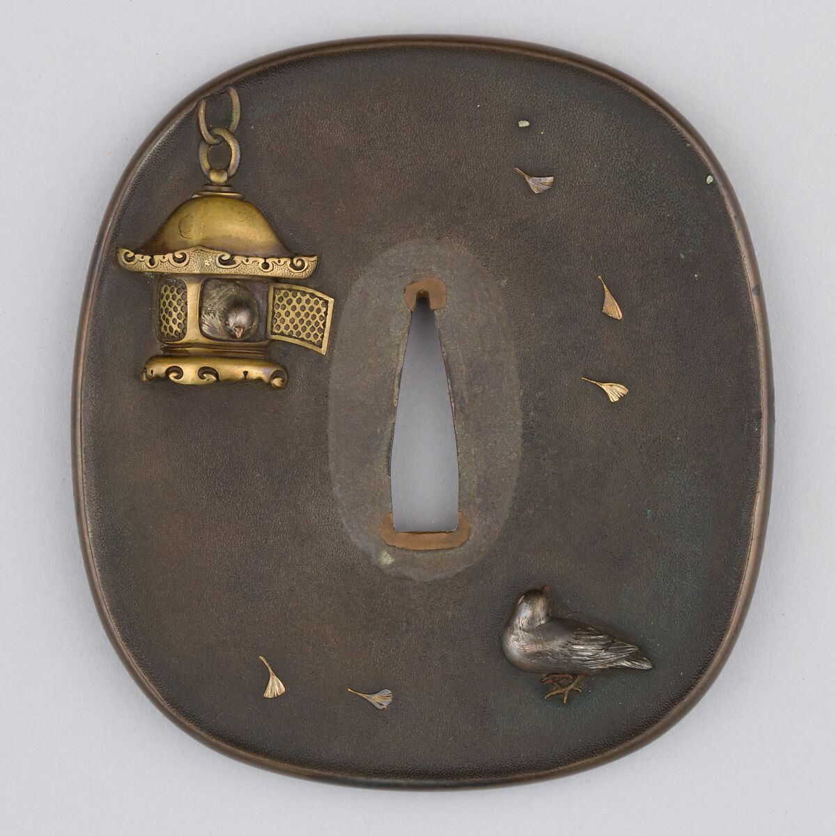 Sword Guard (Tsuba), Copper-silver alloy (shibuichi), copper, gold, silver, copper alloy (sentoku), copper-gold alloy (shakudō), Japanese