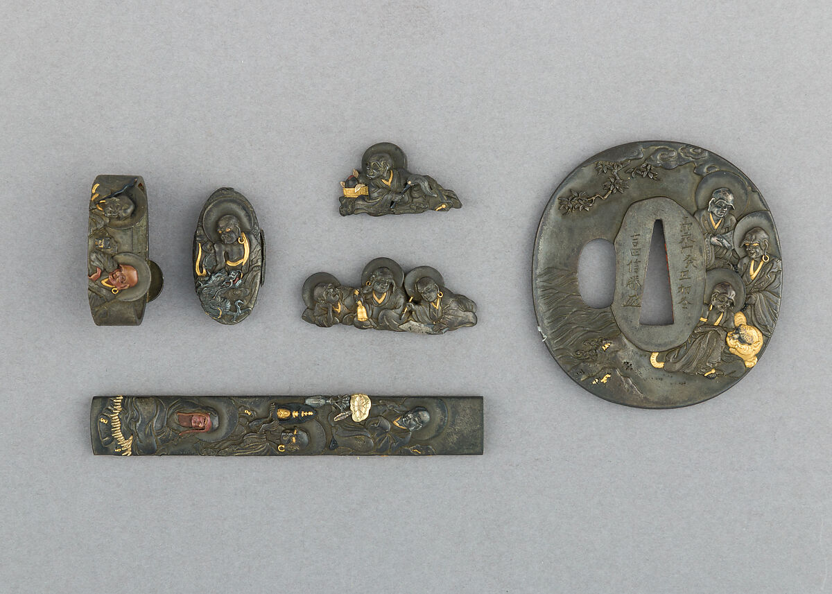 Sword Guard (Tsuba), Copper-silver alloy (shibuichi), silver, gold, copper-gold alloy (shakudō), Japanese