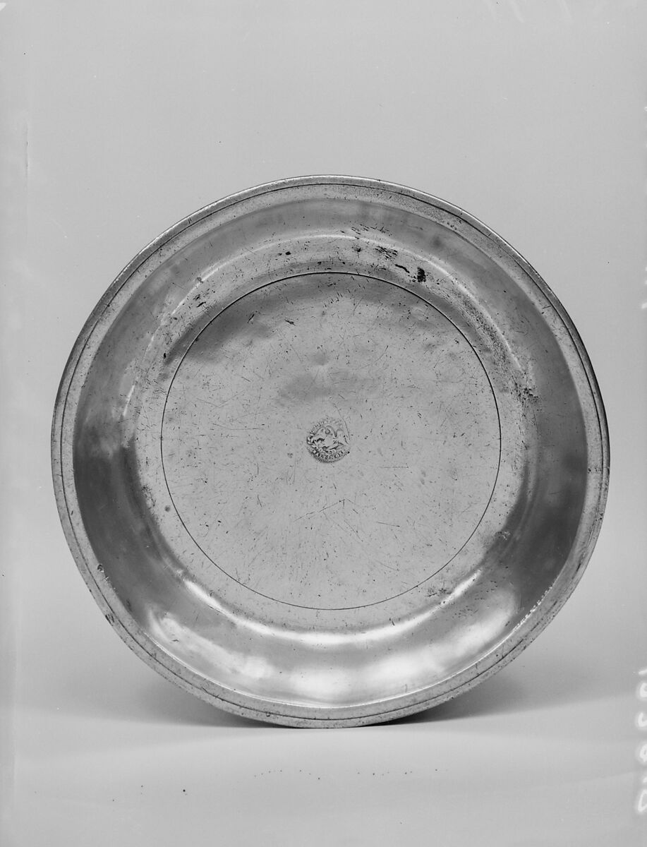 Basin, George Lightner (1749–1815), Pewter, American 