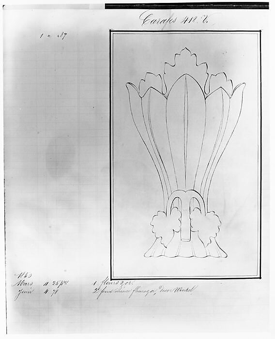 Design for a Tea Pot Removed from the Factory Record Book, Haviland &amp; Co. (American and French, 1864–1931), Pen and ink and graphite