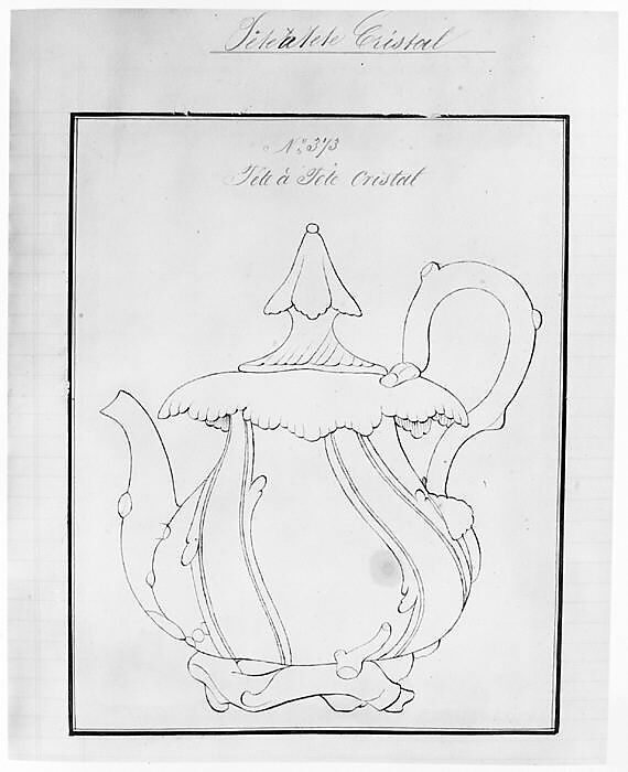 Design for a Tea Pot Removed from the Factory Record Book, Haviland &amp; Co. (American and French, 1864–1931), Pen and ink and graphite