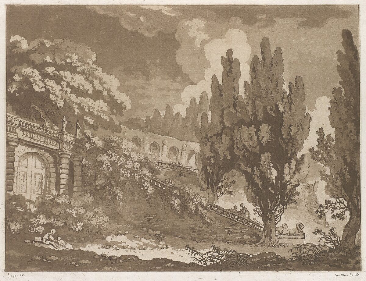 La Jeu de la Palette, Jean Claude Richard, Abbé de Saint-Non (French, Paris 1727–1791 Paris), Aquatint printed in brown ink 