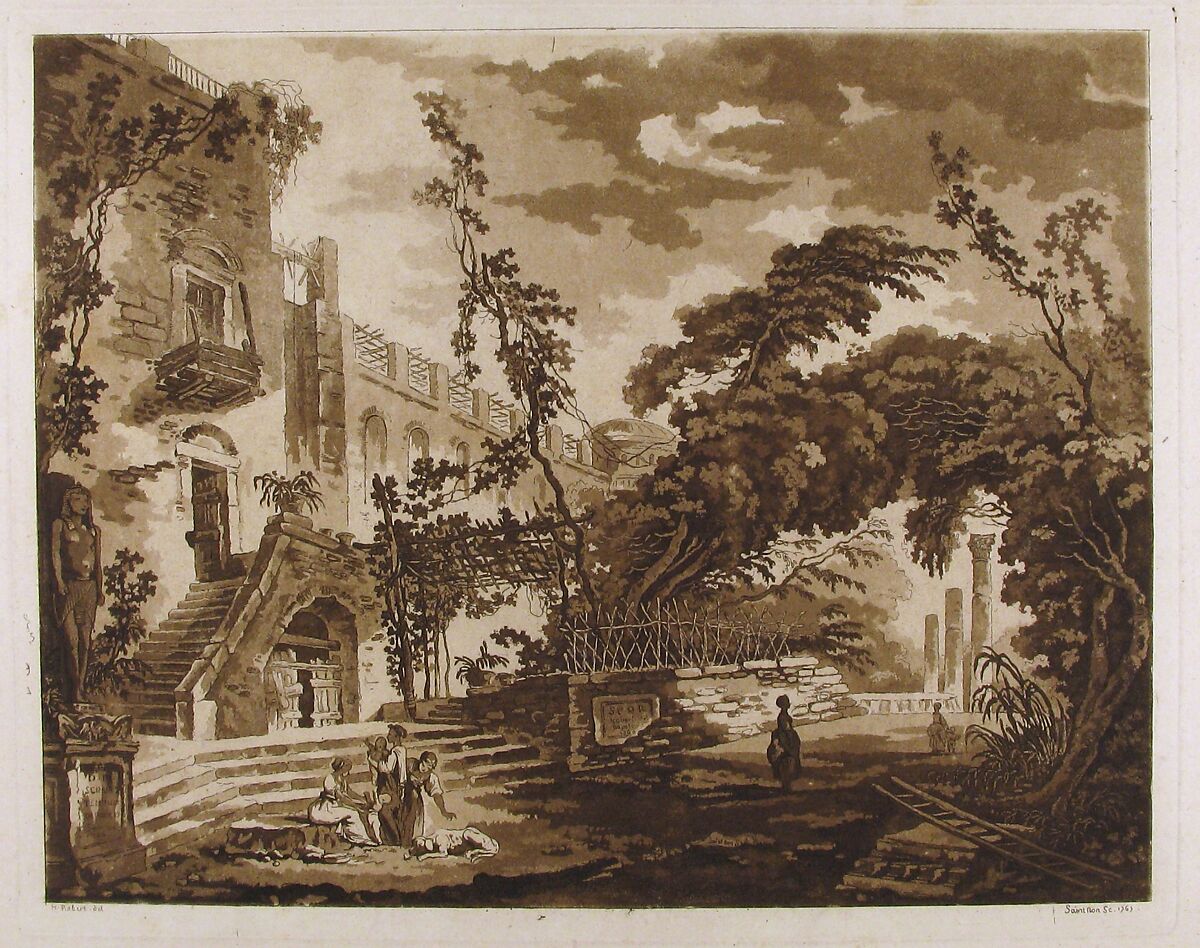 Tempio di Serapide a Pozzuoli, Jean Claude Richard, Abbé de Saint-Non (French, Paris 1727–1791 Paris), Aquatint printed in brown ink 