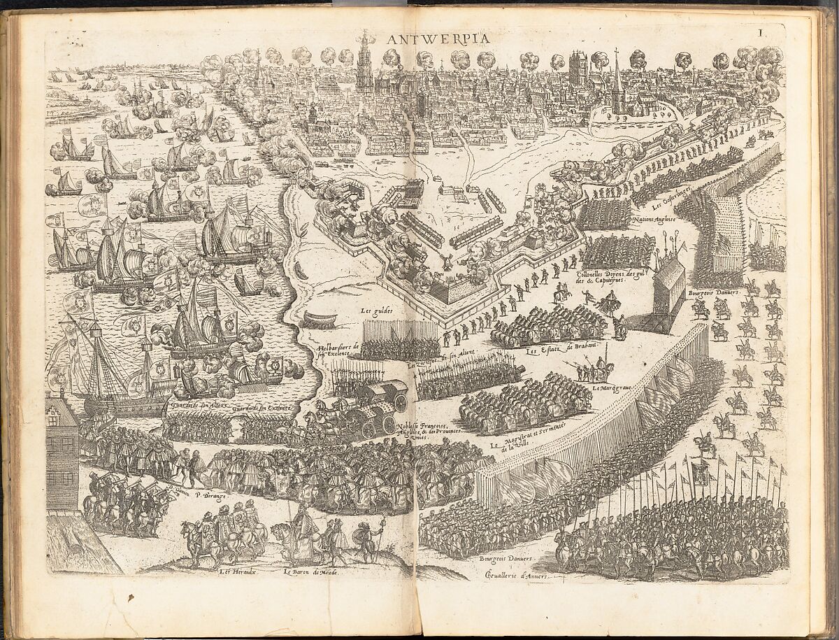 La Joyeuse & magnifique Entrée de Monseigneur François, Fils de France, et Frere Unique du Roy,..., Duc de Brabant, ... en sa tres-renommé ville d' Anvers, Attributed to Abraham de Bruyn (Flemish, Antwerp 1540–1587 Cologne (?)), Engravings and etchings