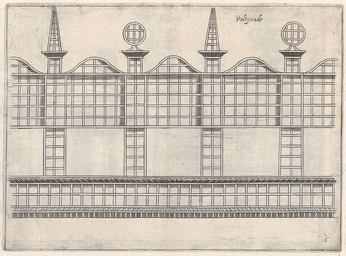 [Vraye Representations Des Portals, Palissades et Pavillions...], Isaac Leschevin (French, active Germany and the Netherlands, ca. 1630–50), Etching