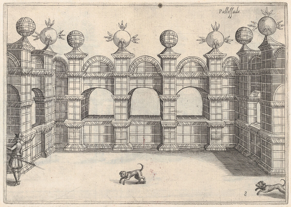 [Vraye Representations Des Portals, Palissades et Pavillions...], Isaac Leschevin (French, active Germany and the Netherlands, ca. 1630–50), Etching