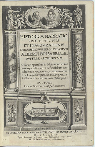 Historica Narratio Profectionis et Inaugurationis ... Alberti et Isabellae Austriae Achiducum
