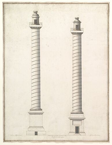 Elevation of Column of Antoninus Pius and Elevation of Column of Trajan
