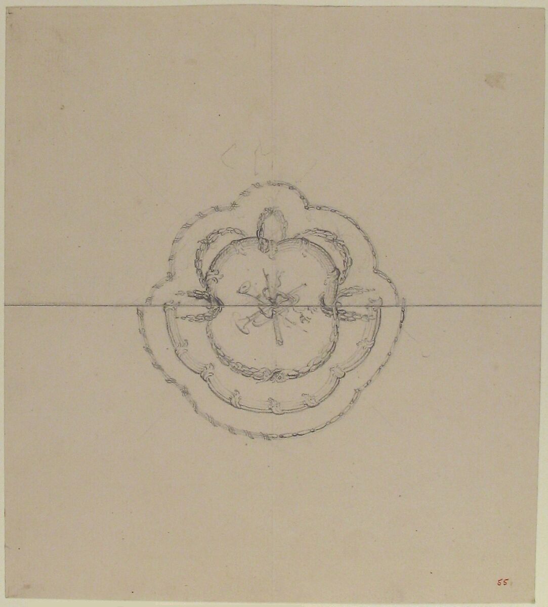 Design for a Plate, Anonymous, French, 18th century, Black chalk
