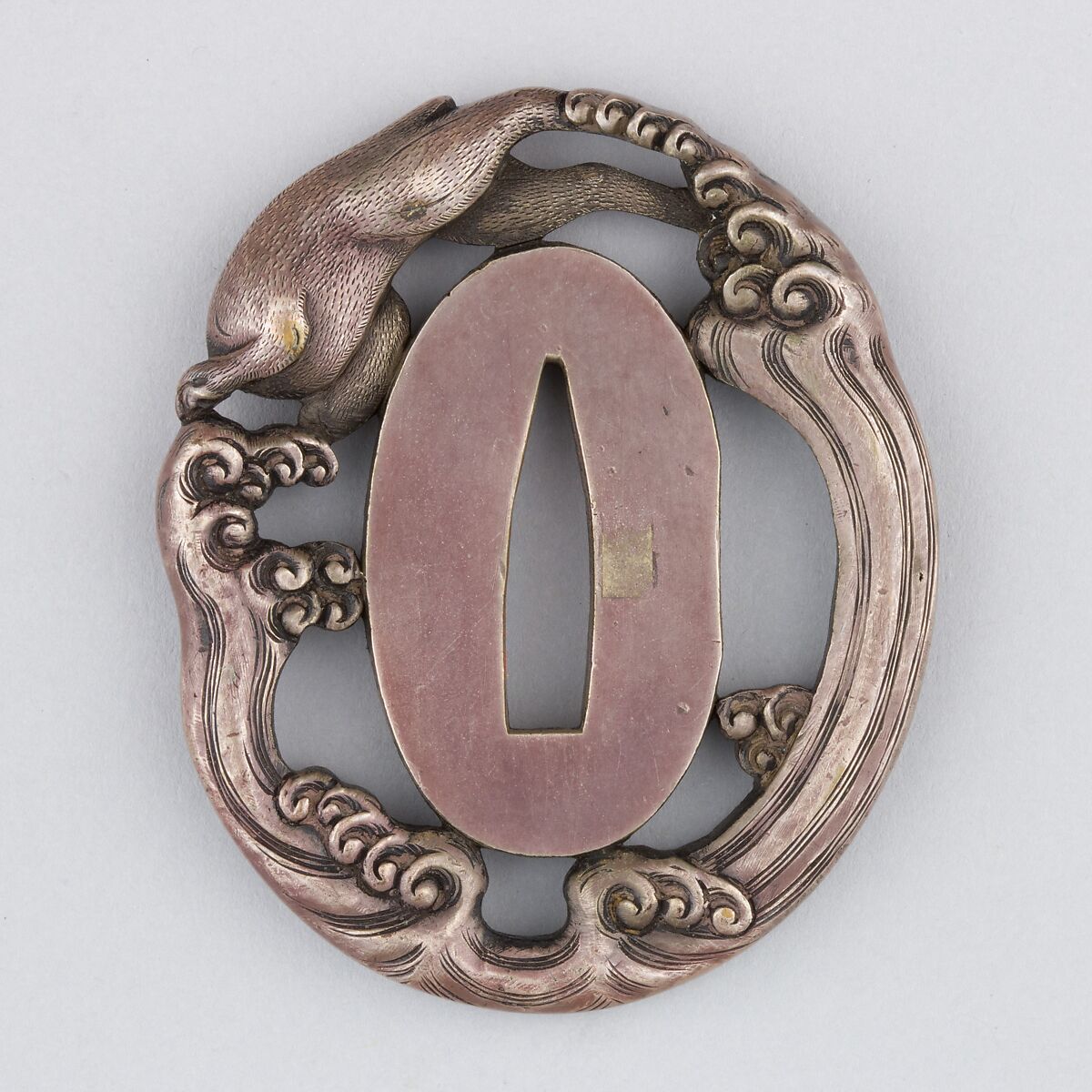 Sword Guard (Tsuba), Silver, copper, Japanese