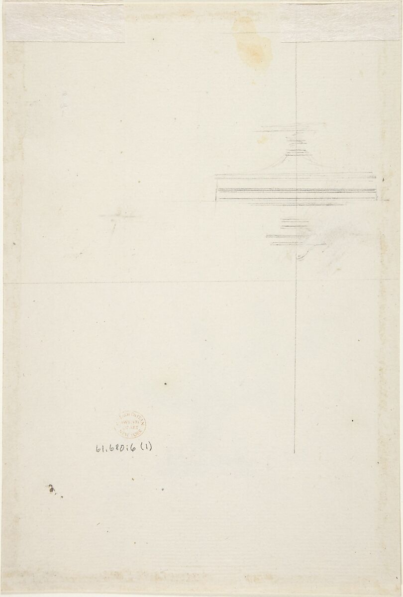 Design for a Plumed Oil Lamp, Anonymous, French, 18th century, Graphite