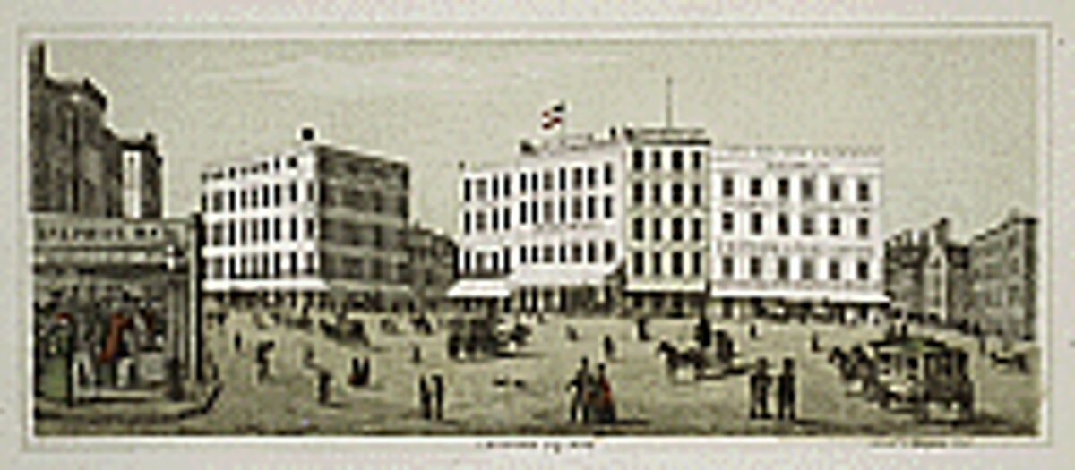 Chatham Square, Charles Magnus &amp; Company (New York, NY), Wood engraving, hand colored 