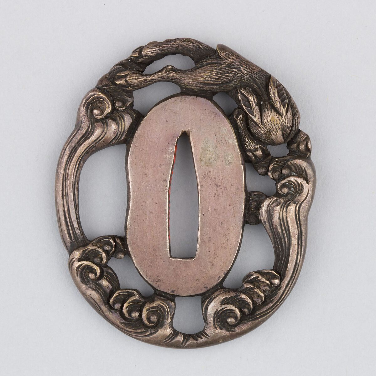 Sword Guard (Tsuba), Copper-silver alloy (shibuichi), copper, Japanese 