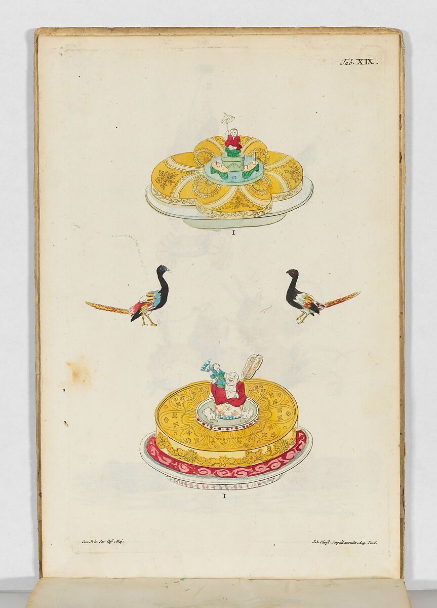 Accurate Representation . . .Des Herrlichen Festins Welches. . .Francisca Sibylla Augusta, Marggräffin zu Baaden und Hochberg. . .In. . .Schloss Ettlingen Anno 1729. . .gegeben, Published by Johann Christian Leopold, Engraving, hand-colored in water color