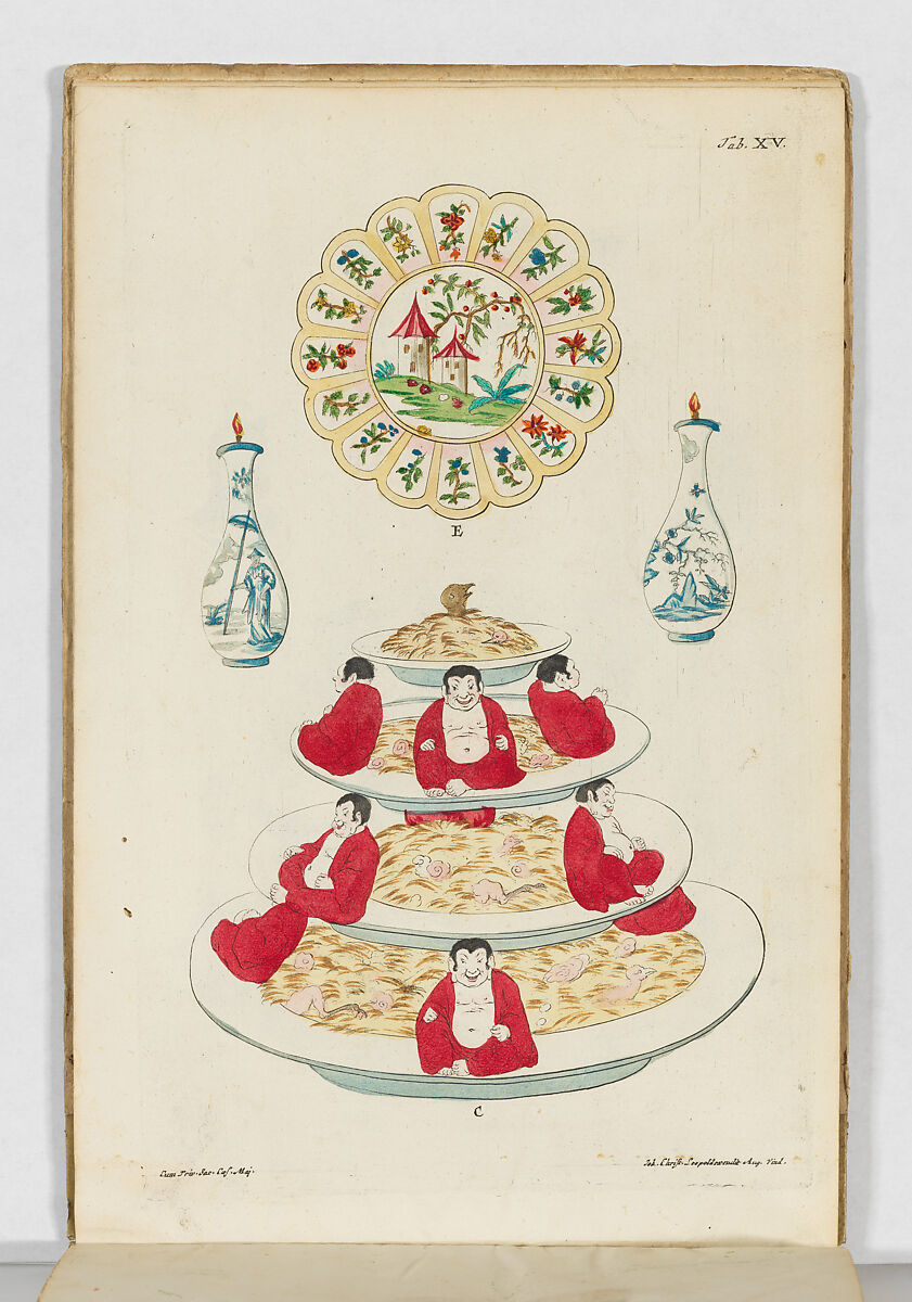 Accurate Representation . . .Des Herrlichen Festins Welches. . .Francisca Sibylla Augusta, Marggräffin zu Baaden und Hochberg. . .In. . .Schloss Ettlingen Anno 1729. . .gegeben, Published by Johann Christian Leopold, Engraving, hand-colored in water color