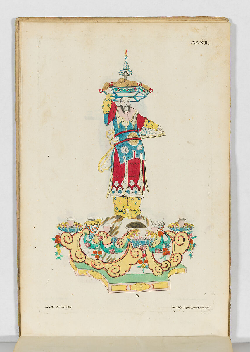 Accurate Representation . . .Des Herrlichen Festins Welches. . .Francisca Sibylla Augusta, Marggräffin zu Baaden und Hochberg. . .In. . .Schloss Ettlingen Anno 1729. . .gegeben, Published by Johann Christian Leopold, Engraving, hand-colored in water color