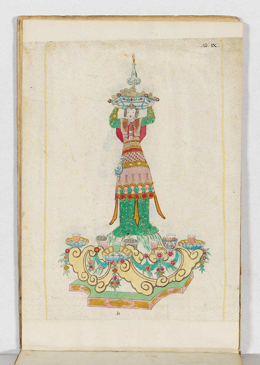 Accurate Representation . . .Des Herrlichen Festins Welches. . .Francisca Sibylla Augusta, Marggräffin zu Baaden und Hochberg. . .In. . .Schloss Ettlingen Anno 1729. . .gegeben, Published by Johann Christian Leopold, Engraving, hand-colored in water color