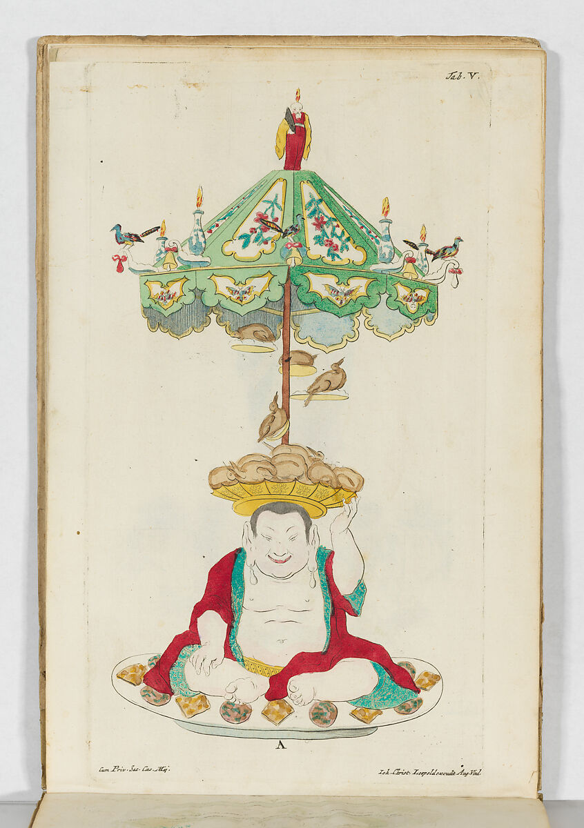 Accurate Representation . . .Des Herrlichen Festins Welches. . .Francisca Sibylla Augusta, Marggräffin zu Baaden und Hochberg. . .In. . .Schloss Ettlingen Anno 1729. . .gegeben, Published by Johann Christian Leopold, Engraving, hand-colored in water color