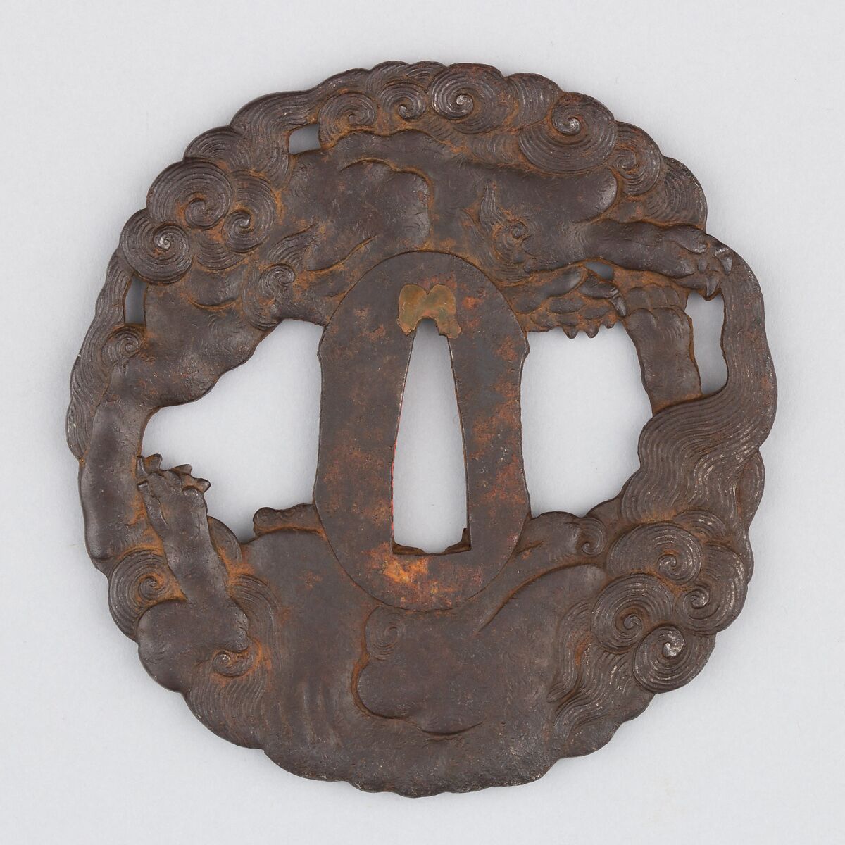Sword Guard (Tsuba), Iron, copper, Japanese