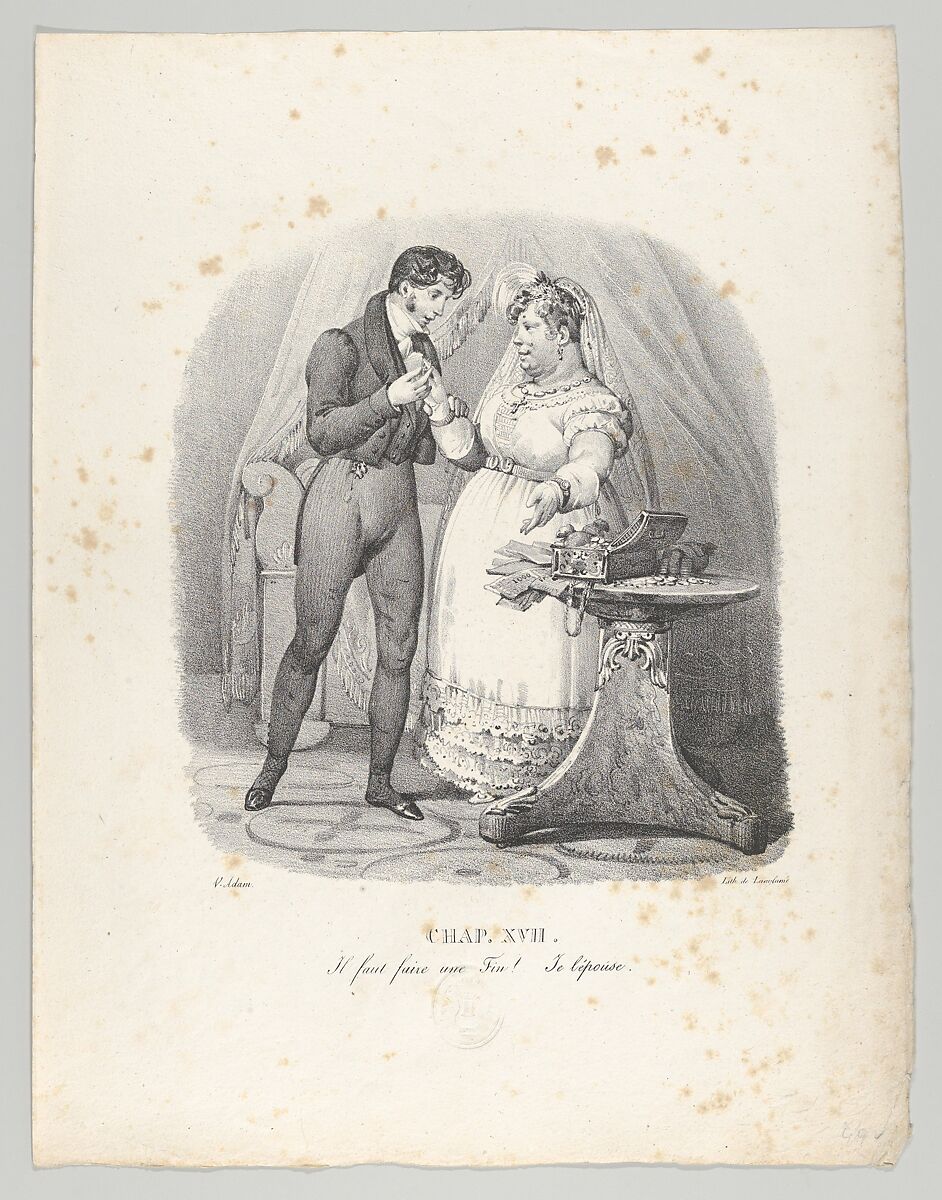 Un an de la vie d'un jeune homme: Histoire véritable en 17 Chapitres, Ecrits par lui-même et Lithographiés par Victor Adam (A Year in the Life of a Young Man: A True Story in 17 Chapters, Written by Himself and Lithographed by Victor Adam), Victor Adam (French, 1801–1866), Lithographs