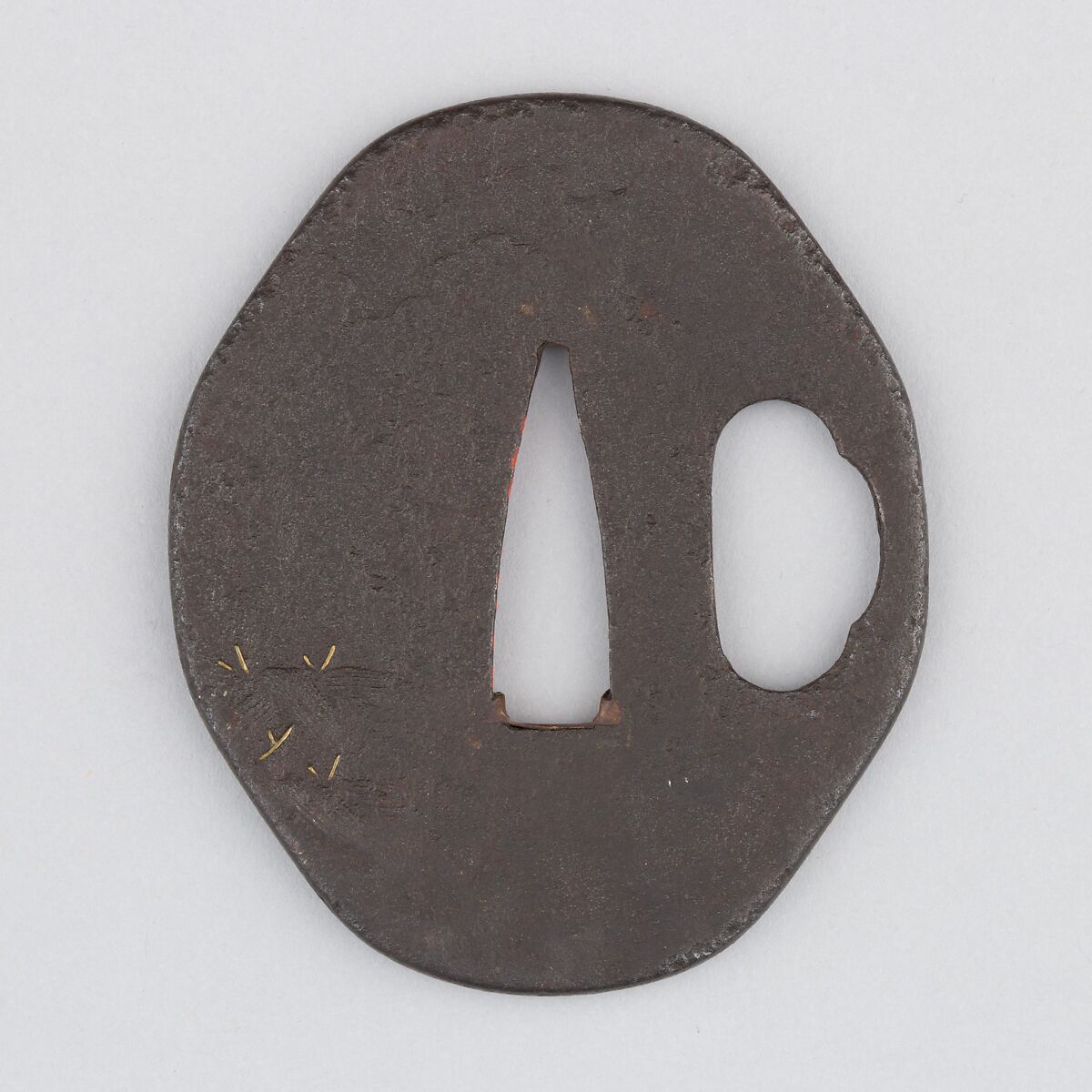 Sword Guard (Tsuba), Iron, gold, copper, Japanese