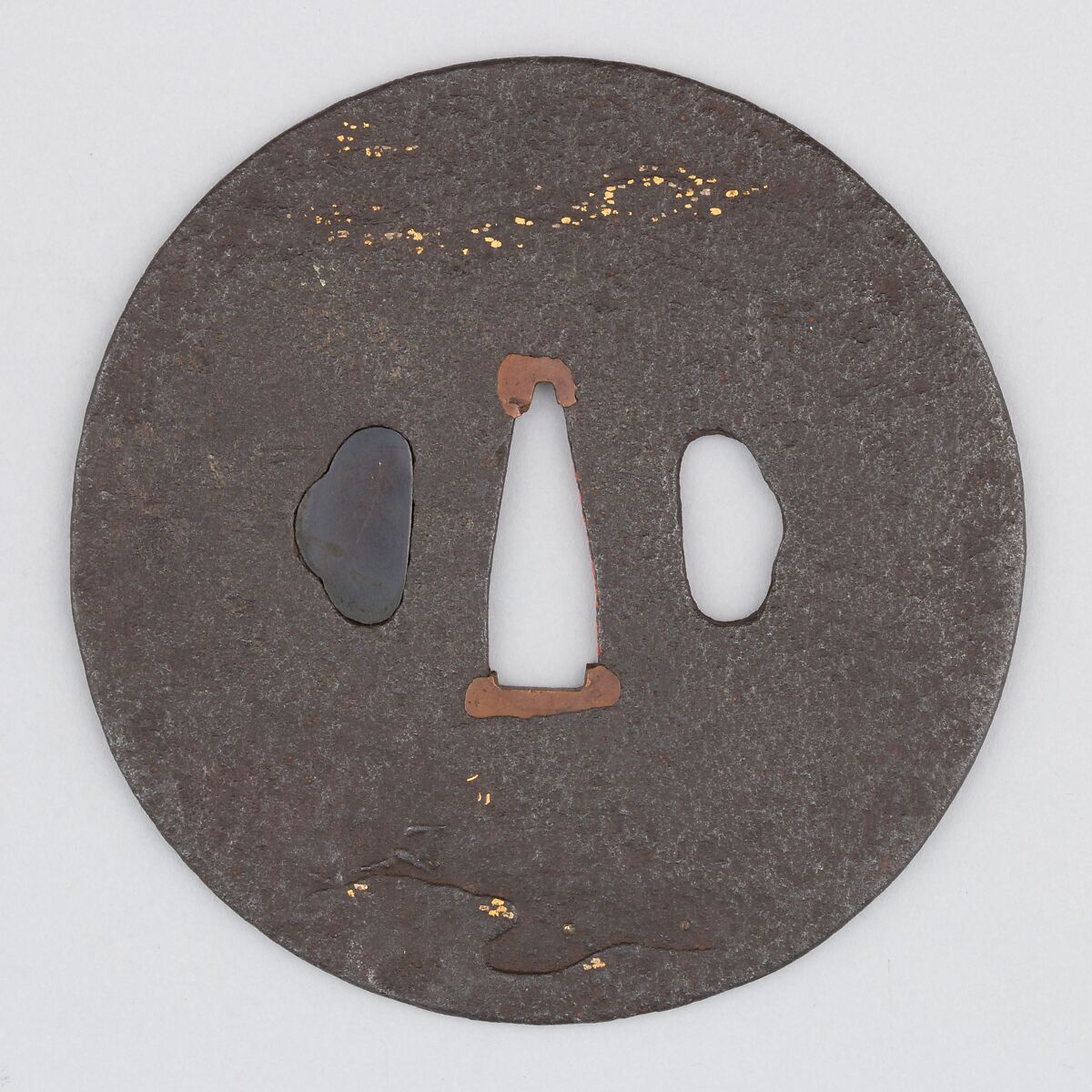 Sword Guard (Tsuba), Iron, silver, gold, copper, Japanese