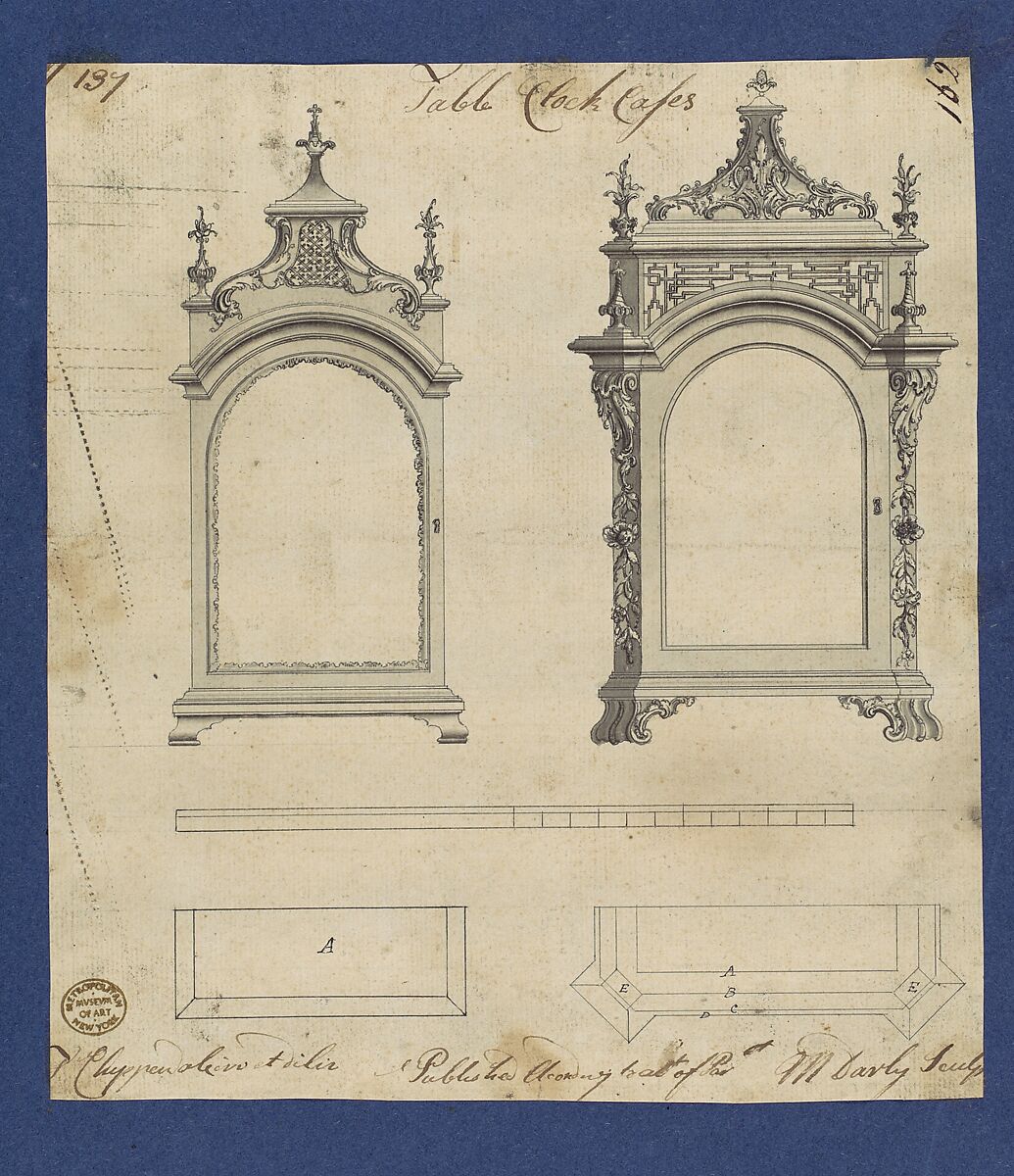 Chippendale Drawings, Vol. I, Thomas Chippendale (British, baptised Otley, West Yorkshire 1718–1779 London), Pen and black ink, brush and gray wash