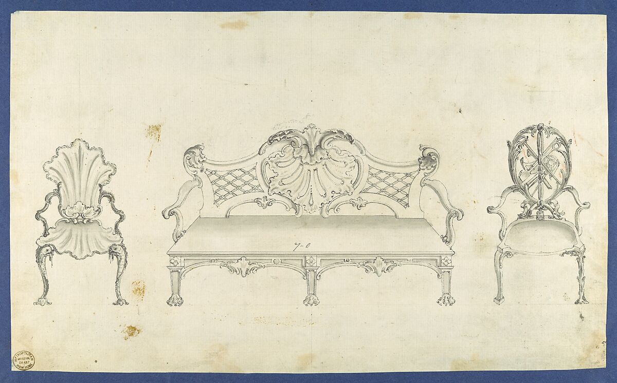 Chippendale Drawings, Vol. I, Thomas Chippendale (British, baptised Otley, West Yorkshire 1718–1779 London), Pen and black ink, brush and gray wash
