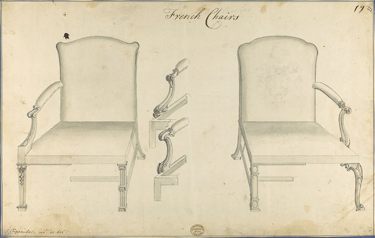 Chippendale Drawings, Vol. I, Thomas Chippendale (British, baptised Otley, West Yorkshire 1718–1779 London), Pen and black ink, brush and gray wash