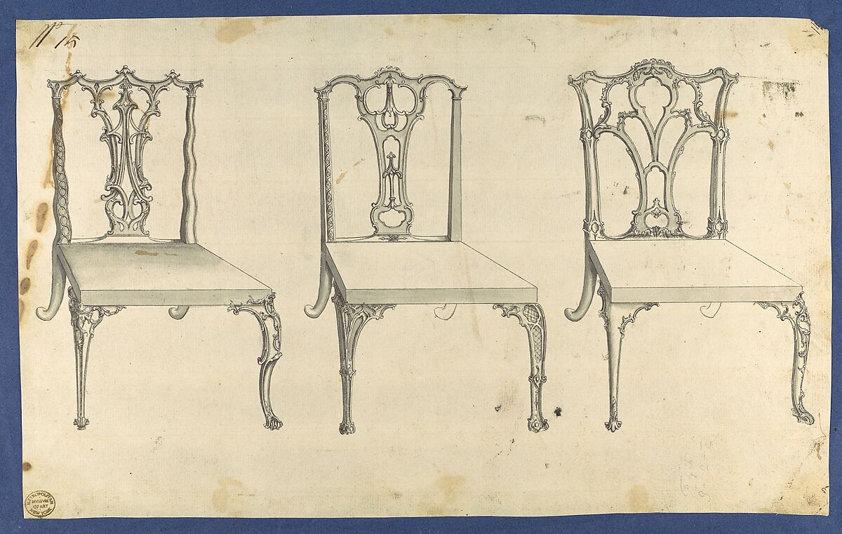 Chippendale Drawings, Vol. I, Thomas Chippendale (British, baptised Otley, West Yorkshire 1718–1779 London), Pen and black ink, brush and gray wash
