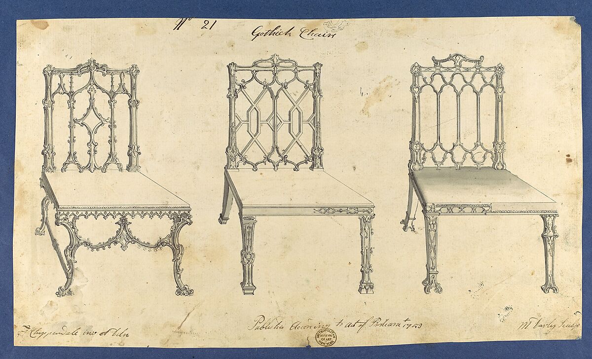 Chippendale Drawings, Vol. I, Thomas Chippendale (British, baptised Otley, West Yorkshire 1718–1779 London), Pen and black ink, brush and gray wash