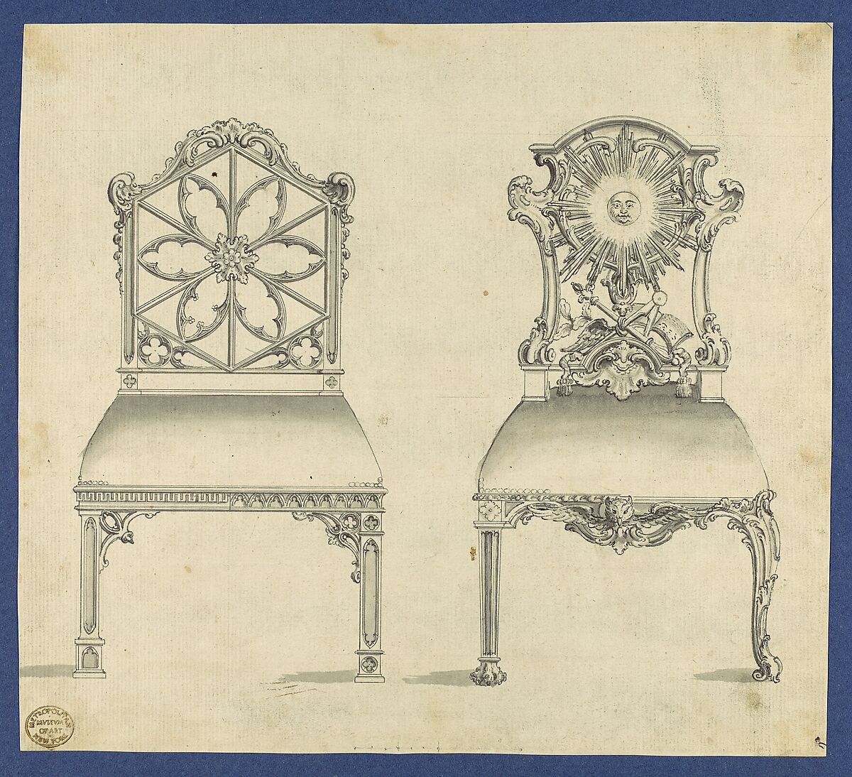 Chippendale Drawings, Vol. I, Thomas Chippendale (British, baptised Otley, West Yorkshire 1718–1779 London), Pen and black ink, brush and gray wash