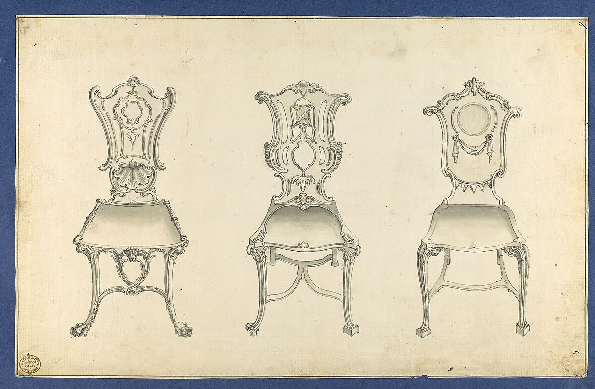 Chippendale Drawings, Vol. I, Thomas Chippendale (British, baptised Otley, West Yorkshire 1718–1779 London), Pen and black ink, brush and gray wash