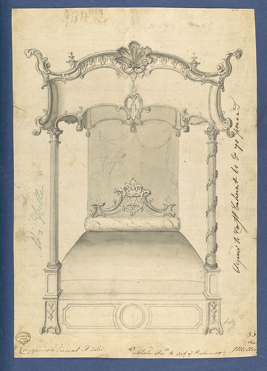 Chippendale Drawings, Vol. I, Thomas Chippendale (British, baptised Otley, West Yorkshire 1718–1779 London), Pen and black ink, brush and gray wash