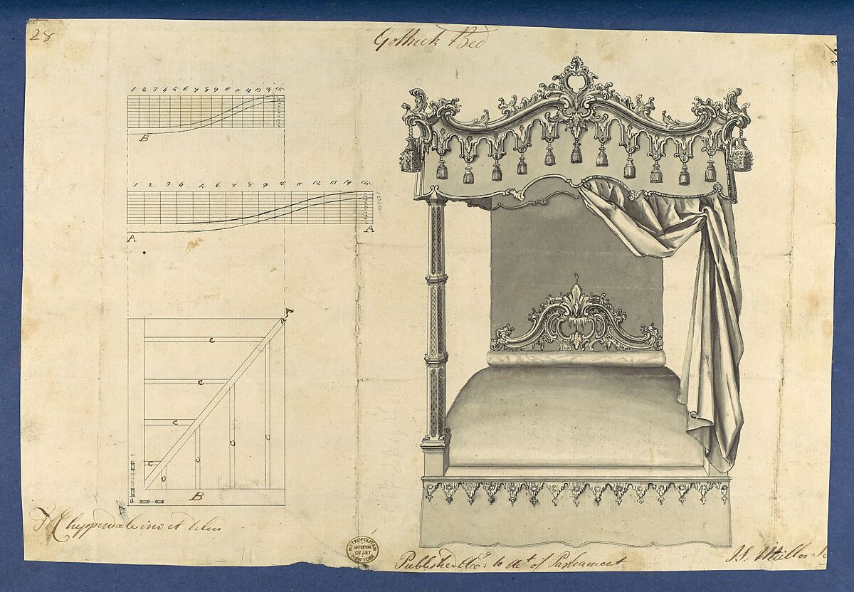 Chippendale Drawings, Vol. I, Thomas Chippendale (British, baptised Otley, West Yorkshire 1718–1779 London), Pen and black ink, brush and gray wash