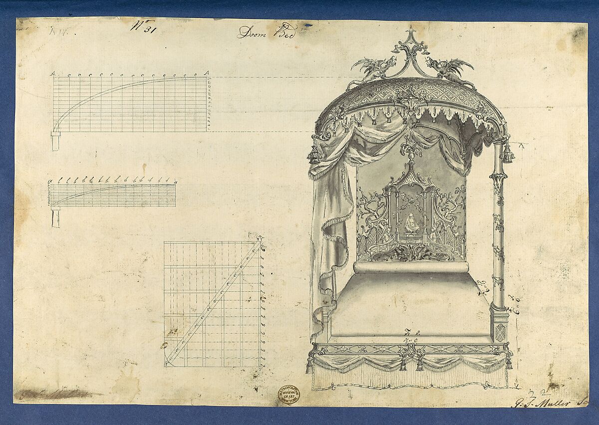Chippendale Drawings, Vol. I, Thomas Chippendale (British, baptised Otley, West Yorkshire 1718–1779 London), Pen and black ink, brush and gray wash