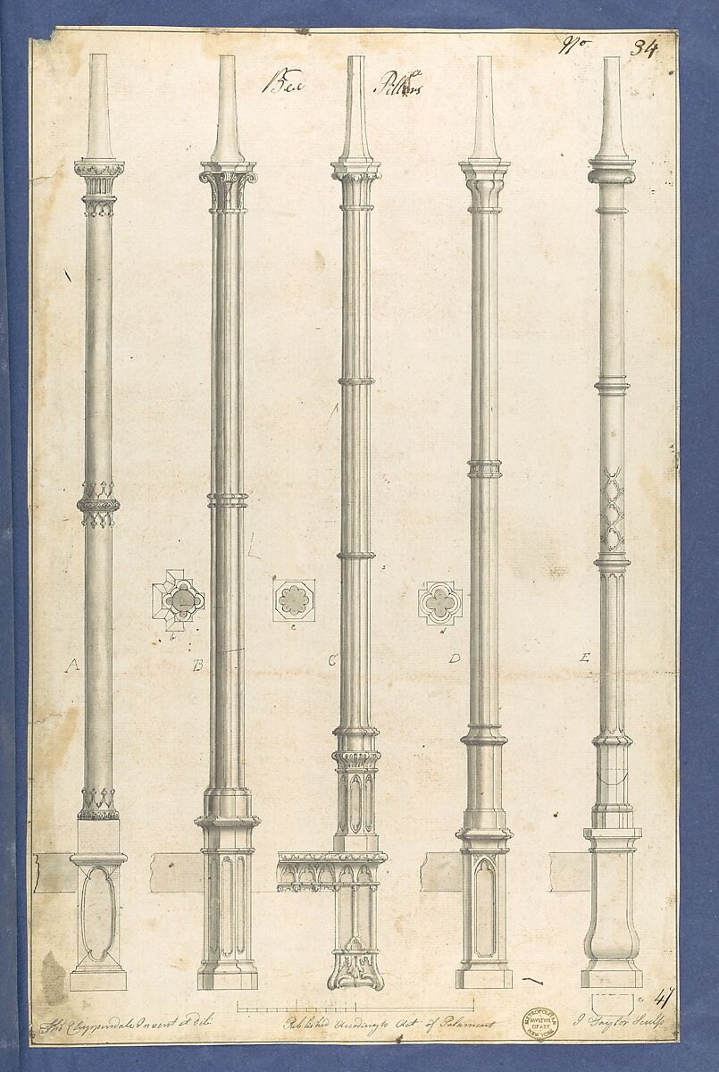 Chippendale Drawings, Vol. I, Thomas Chippendale (British, baptised Otley, West Yorkshire 1718–1779 London), Pen and black ink, brush and gray wash