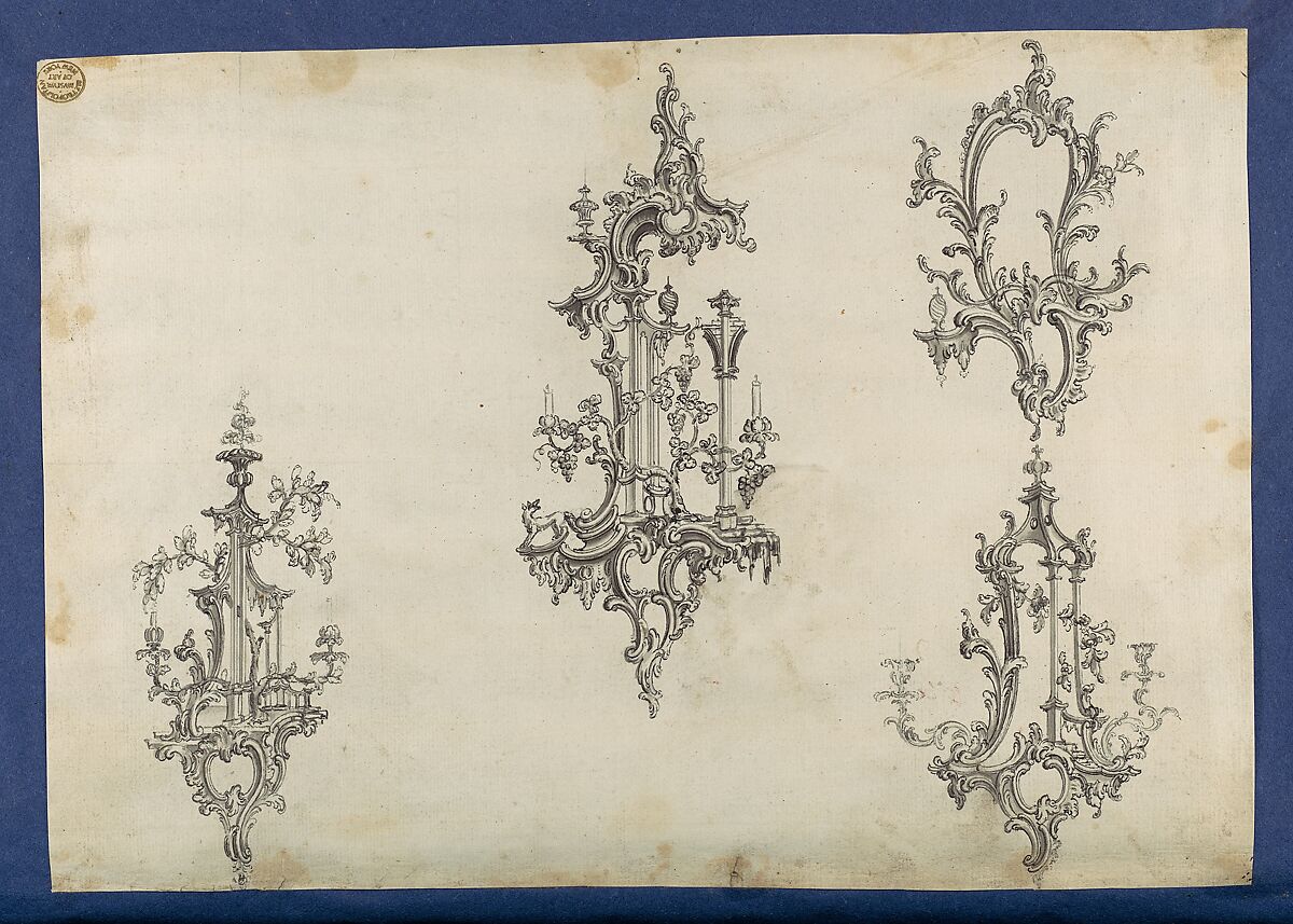 Chippendale Drawings, Vol. I, Thomas Chippendale (British, baptised Otley, West Yorkshire 1718–1779 London), Pen and black ink, brush and gray wash